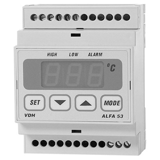 Thermostaat ALFA 13 -50/+50°C 230VAC 1 x alarmrelais